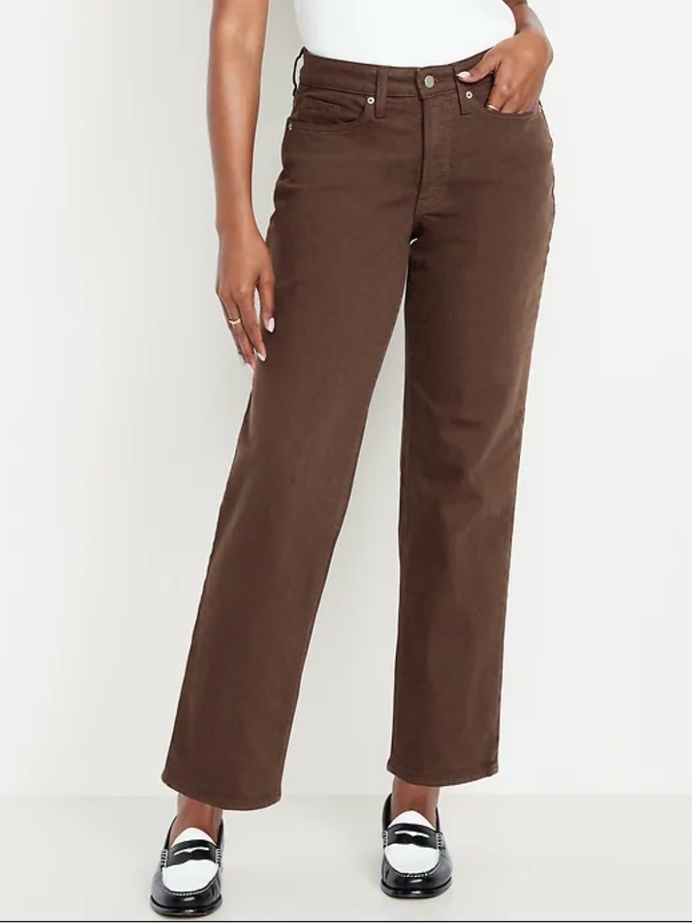 Old Navy Brown High-rise OG Loose Curvy Women's Jeans 10 Tall